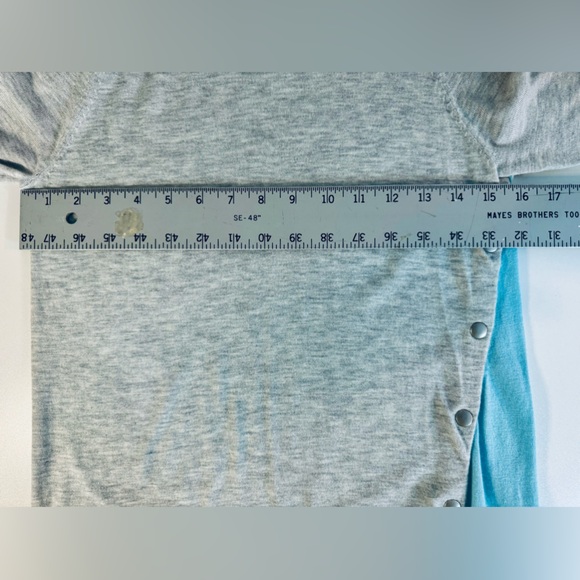 NEW Asymmetrical Hem knit sweater Draped Button Long Sleeve Top SZ XS - Picture 7 of 10